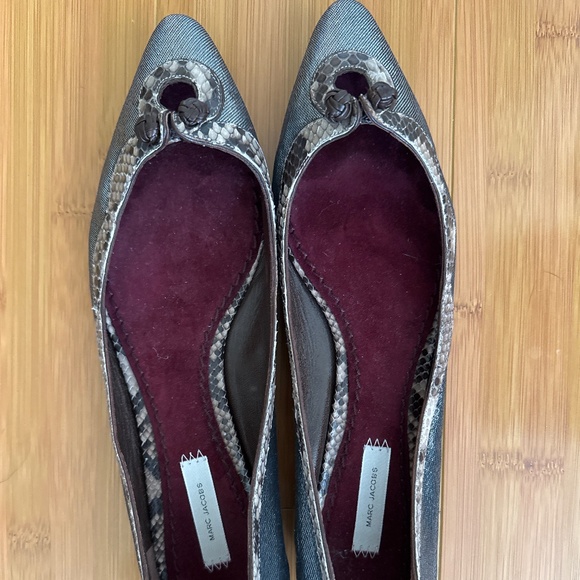 Marc Jacobs Metallic Ballet Flats - Picture 1 of 3